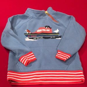 Mini Boden boys side zip Pullover Sweatshirt
